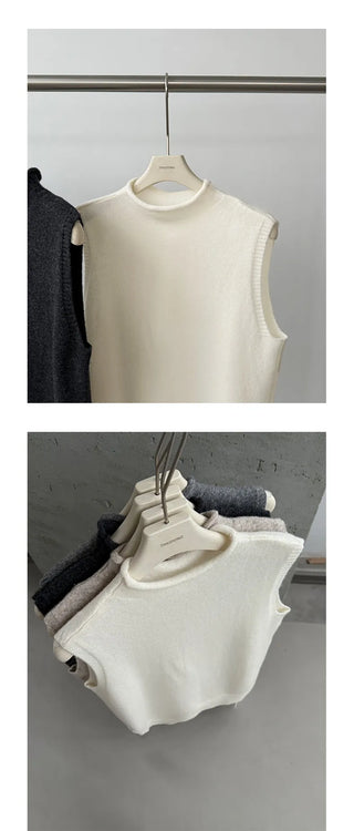 sleeveless turtleneck vest