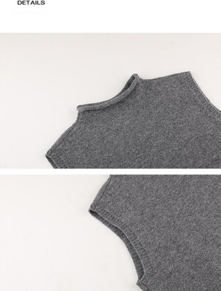 sleeveless turtleneck vest