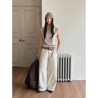 sleeveless turtleneck vest