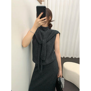 sleeveless turtleneck vest