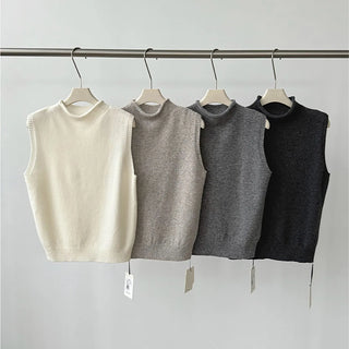 sleeveless turtleneck vest