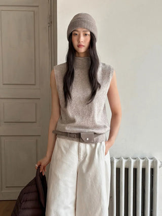 sleeveless turtleneck vest