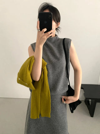 sleeveless turtleneck vest