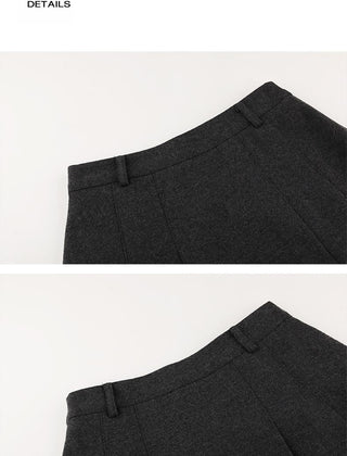 wool pleated skirt