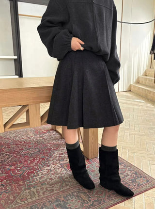 wool pleated skirt