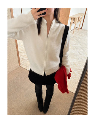 sweater zip coat