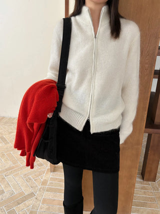 sweater zip coat