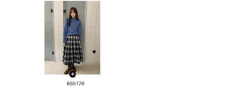 plaid A-line skirt