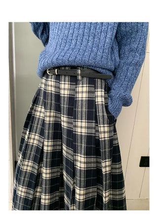 plaid A-line skirt