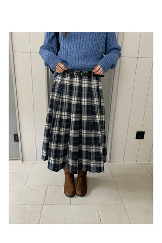 plaid A-line skirt