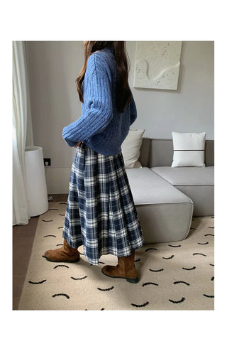 plaid A-line skirt