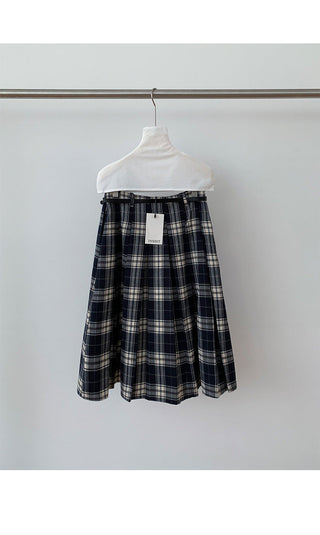plaid A-line skirt