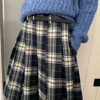 plaid A-line skirt