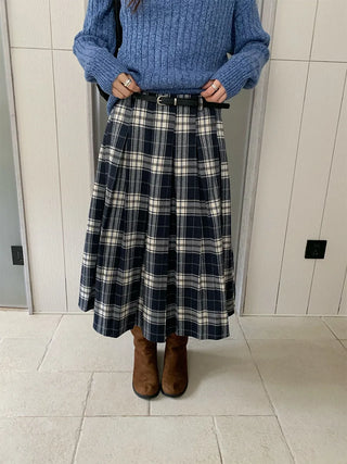 plaid A-line skirt