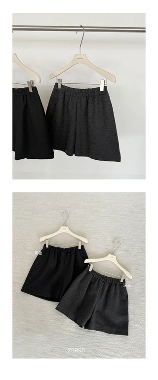 wool wide shorts