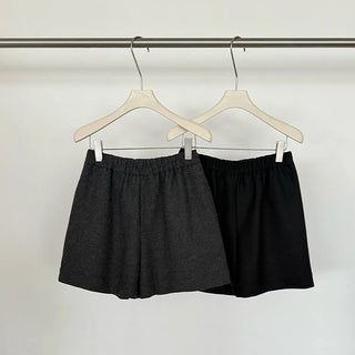 wool wide shorts