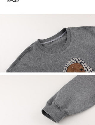 puppy print sweater