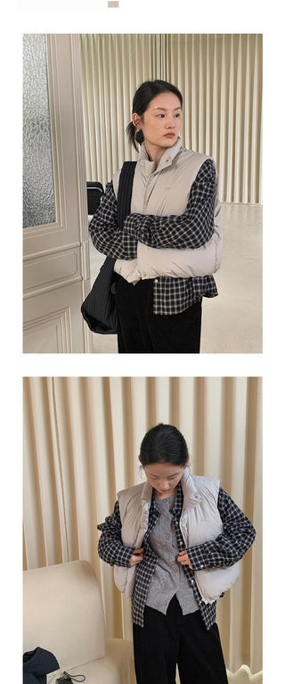 embroidery down vest