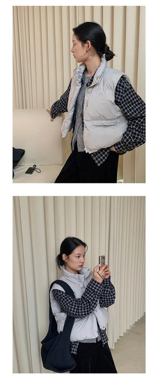 embroidery down vest