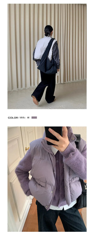 embroidery down vest