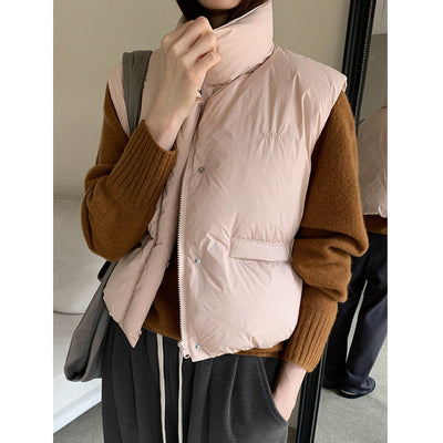 embroidery down vest