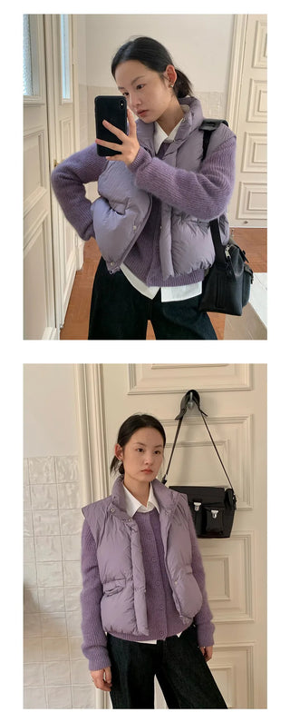 embroidery down vest