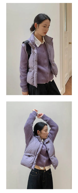 embroidery down vest