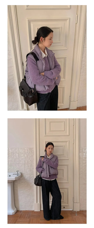 embroidery down vest