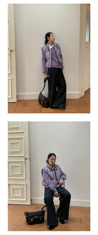 embroidery down vest