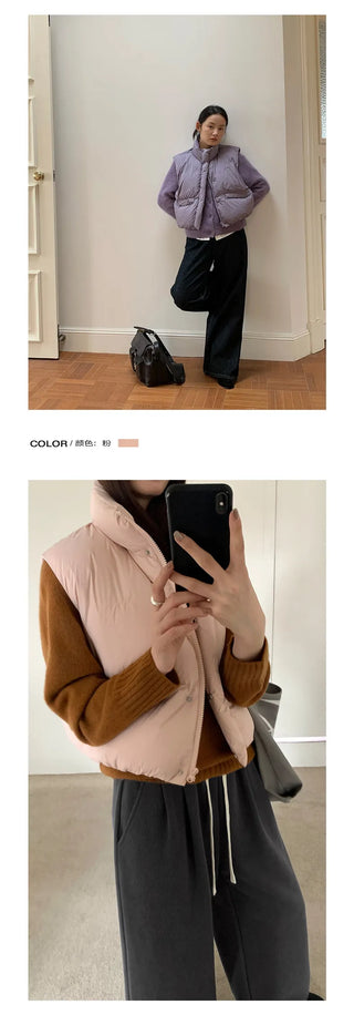 embroidery down vest