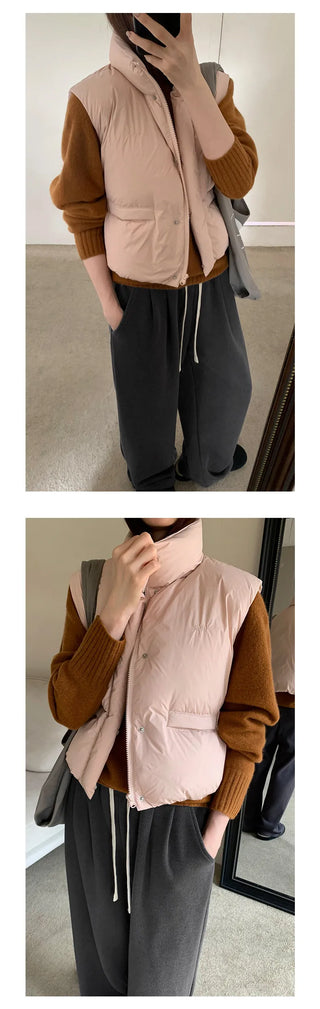 embroidery down vest