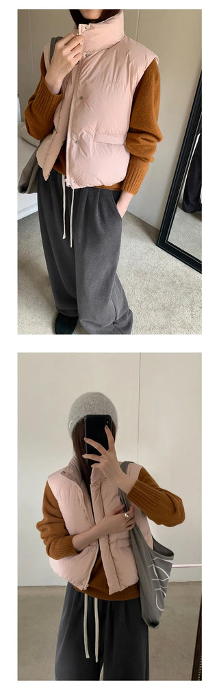 embroidery down vest