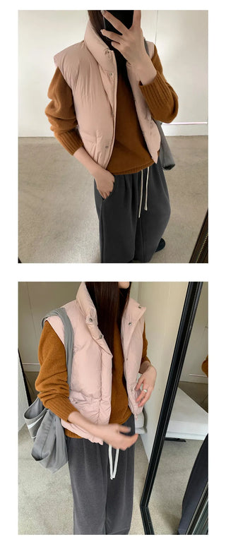 embroidery down vest