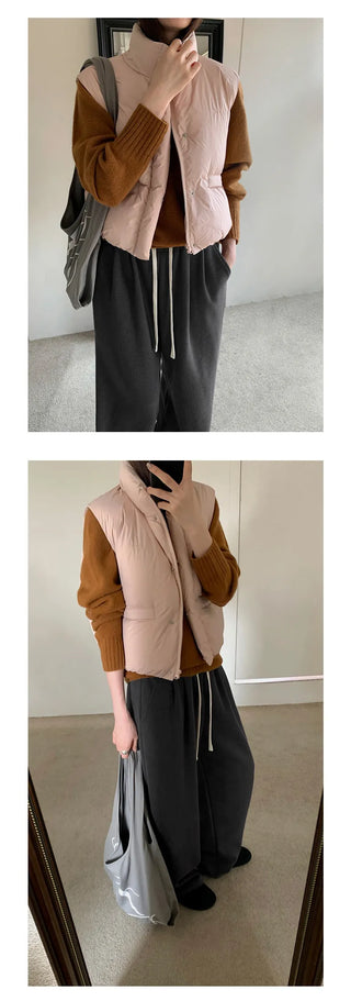 embroidery down vest