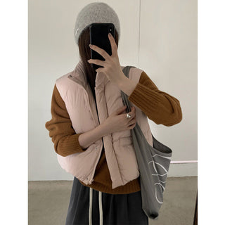 embroidery down vest