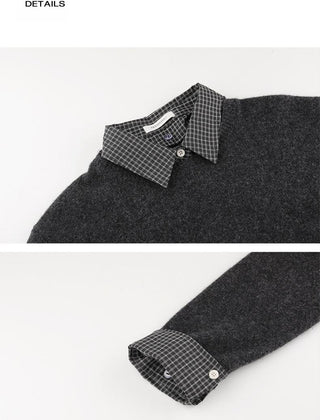 plaid polo sweater
