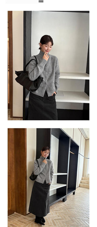 wool turtleneck coat
