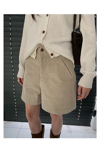 corduroy wide shorts