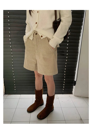corduroy wide shorts
