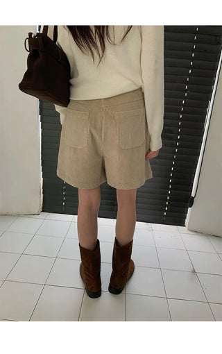 corduroy wide shorts