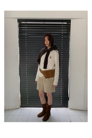 corduroy wide shorts