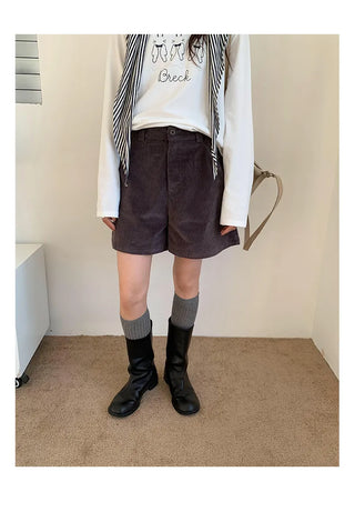 corduroy wide shorts