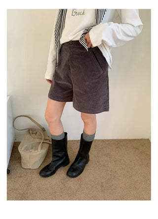 corduroy wide shorts