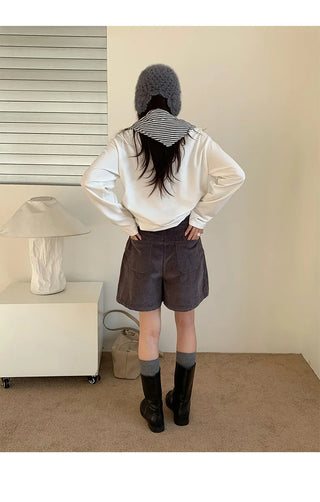 corduroy wide shorts