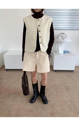 corduroy wide shorts