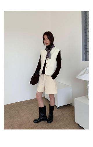 corduroy wide shorts