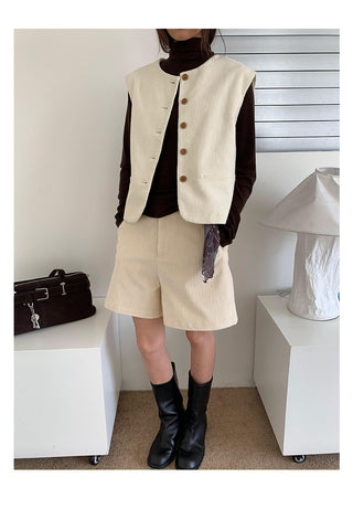 corduroy wide shorts