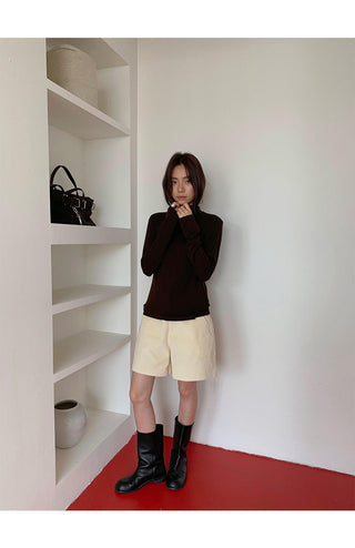 corduroy wide shorts