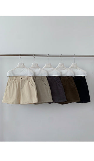 corduroy wide shorts