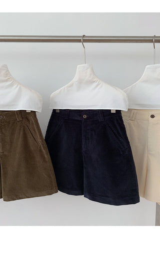 corduroy wide shorts